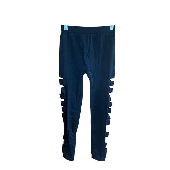 Bebe Black Side Slash Leggings Sz S NWT - Picture 1 of 8